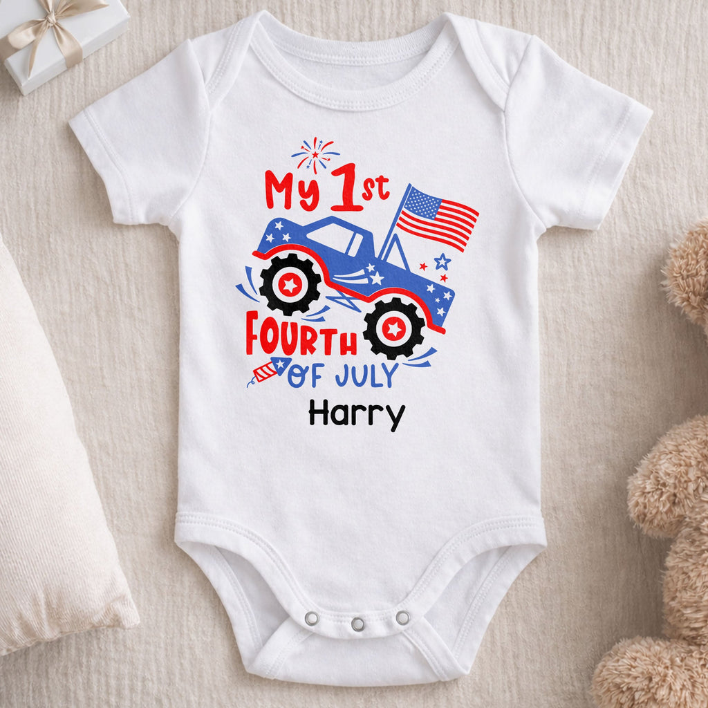 Personalized Baby Onesie My 1st Fourth of July Fireworks Gift Baby Onesie GradoCreations