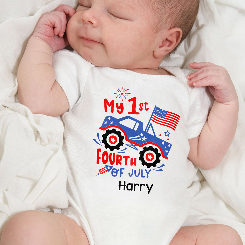 Personalized Baby Onesie My 1st Fourth of July Fireworks Gift Baby Onesie GradoCreations
