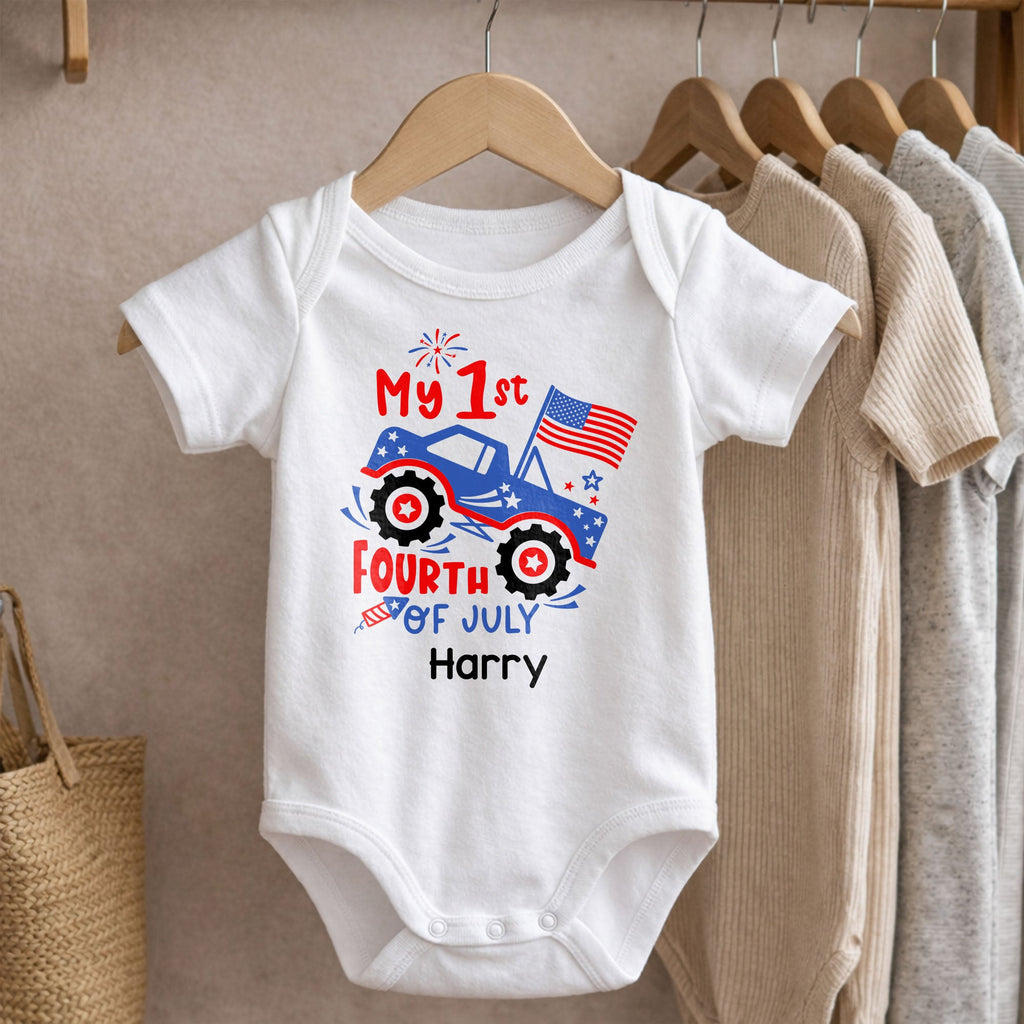 Personalized Baby Onesie My 1st Fourth of July Fireworks Gift Baby Onesie GradoCreations