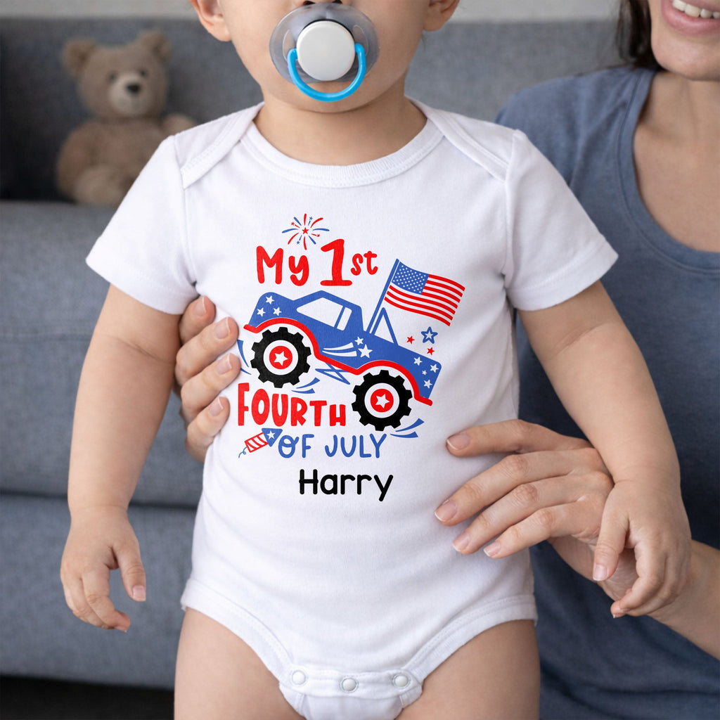 Personalized Baby Onesie My 1st Fourth of July Fireworks Gift Baby Onesie GradoCreations