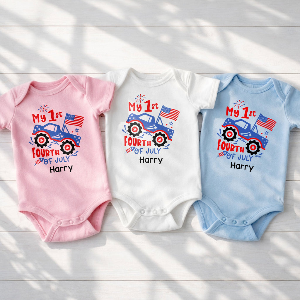 Personalized Baby Onesie My 1st Fourth of July Fireworks Gift Baby Onesie GradoCreations