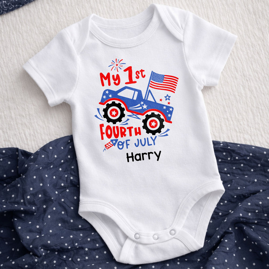Personalized Baby Onesie My 1st Fourth of July Fireworks Gift Baby Onesie GradoCreations