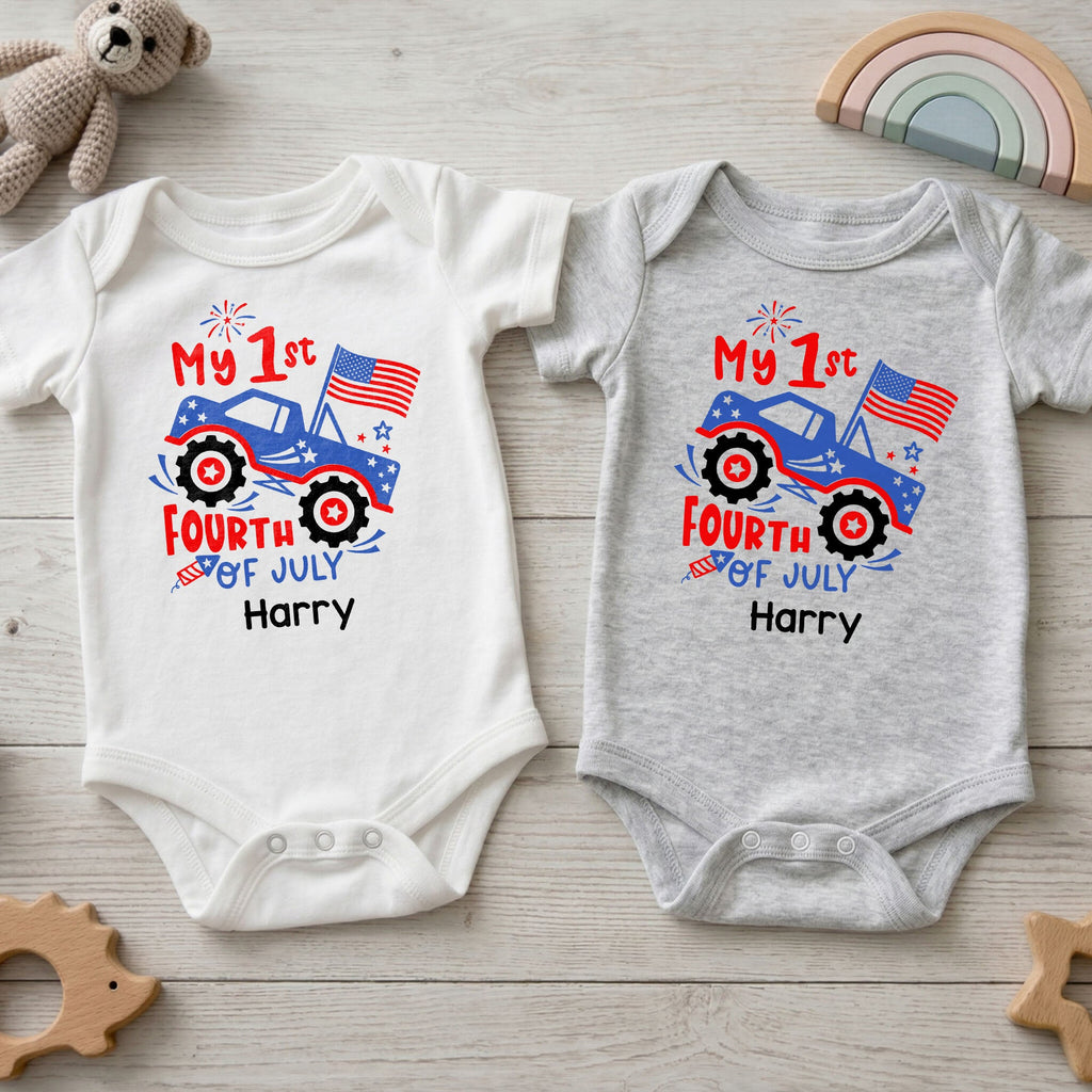 Personalized Baby Onesie My 1st Fourth of July Fireworks Gift Baby Onesie GradoCreations