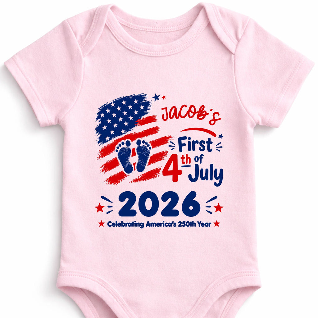 Personalized Baby Onesie Custom Name 4th of July Gift Baby Onesie GradoCreations