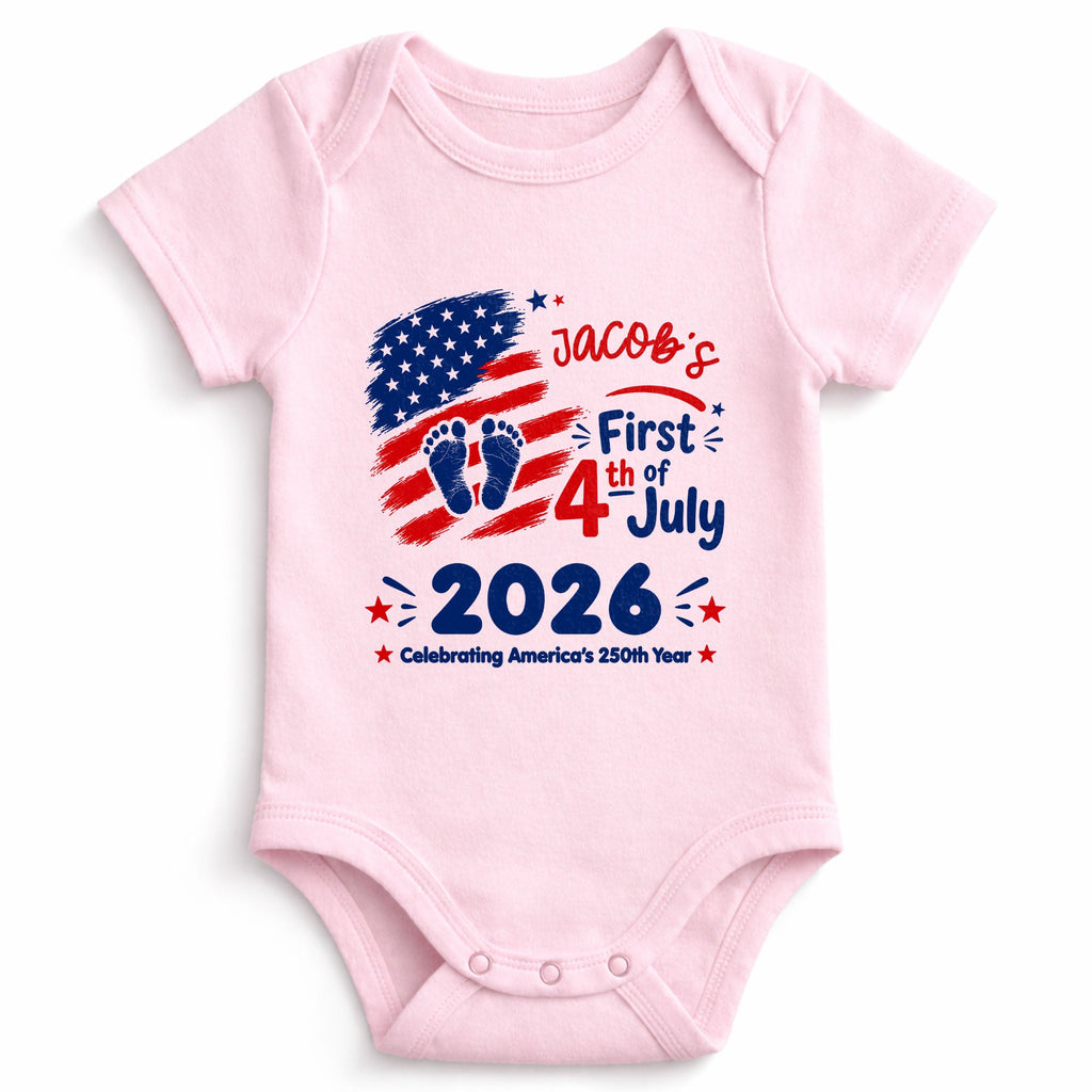 Personalized Baby Onesie Custom Name 4th of July Gift Baby Onesie GradoCreations