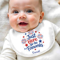 Personalized Baby Bib Fireworks Design Custom Name Gift Baby Bib GradoCreations