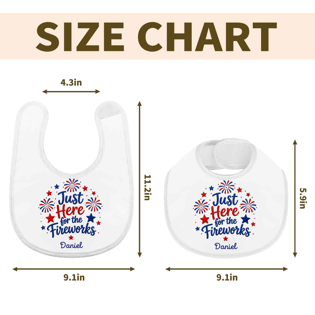Personalized Baby Bib Fireworks Design Custom Name Gift Baby Bib GradoCreations