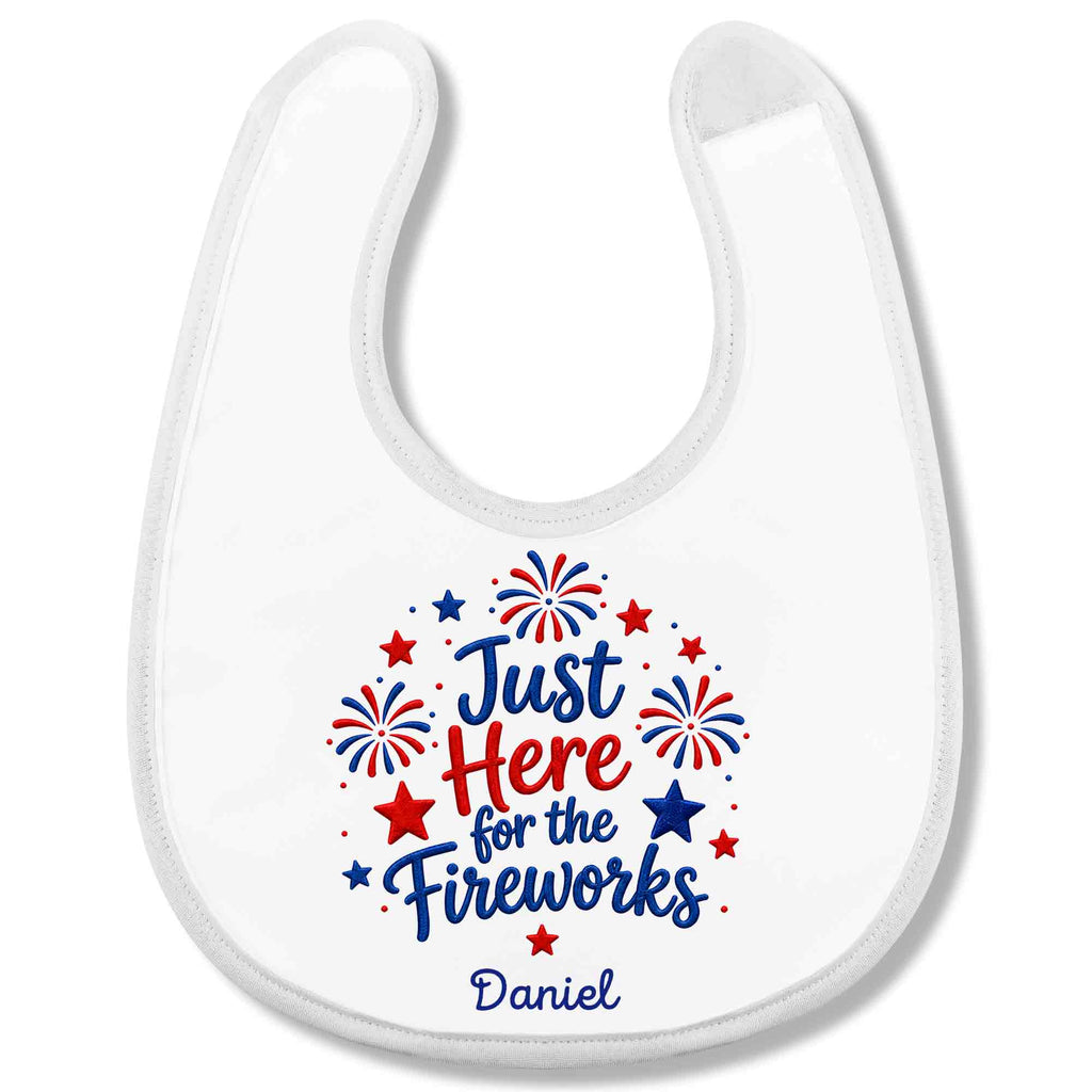 Personalized Baby Bib Fireworks Design Custom Name Gift Baby Bib GradoCreations