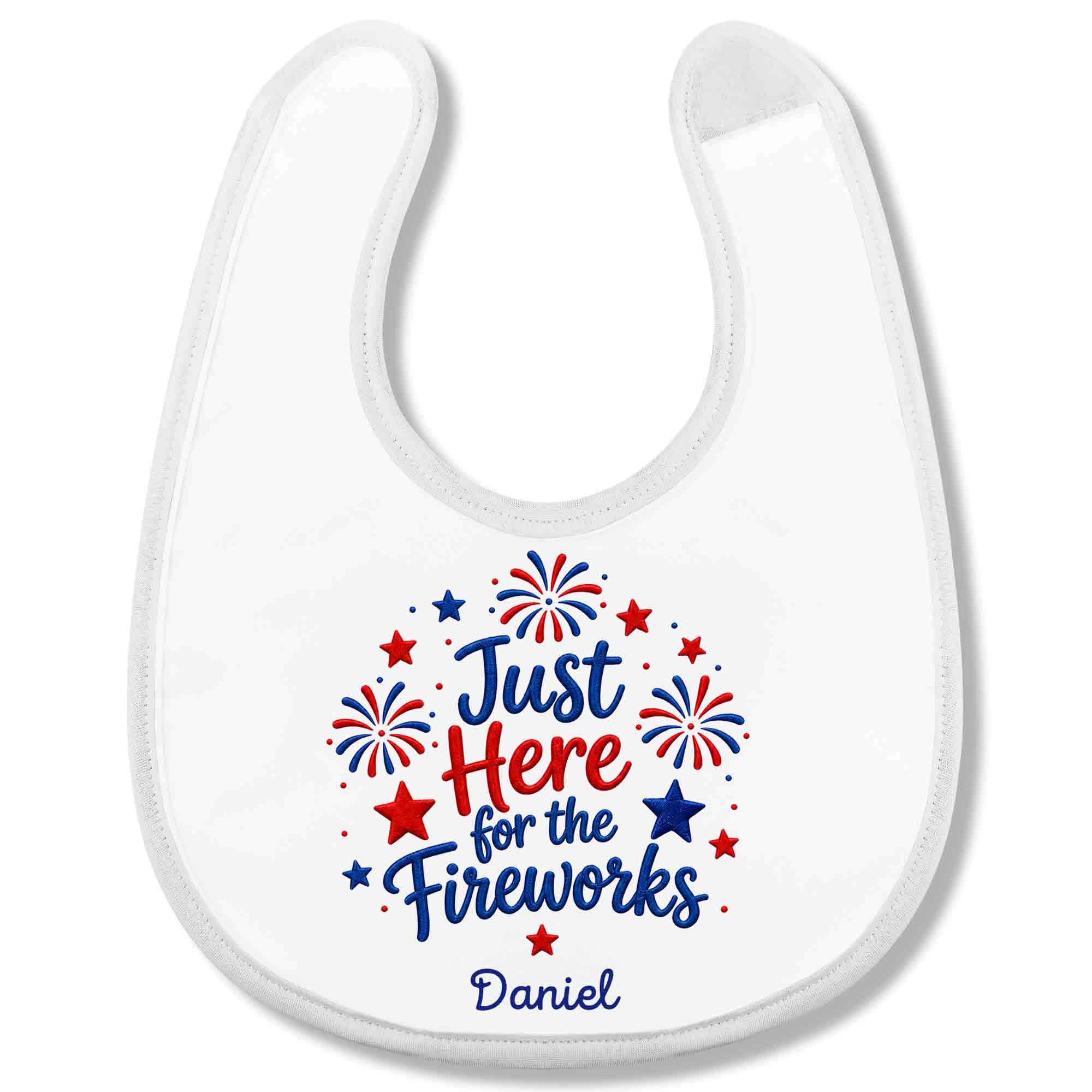 Personalized Baby Bib Fireworks Design Custom Name Gift Baby Bib GradoCreations