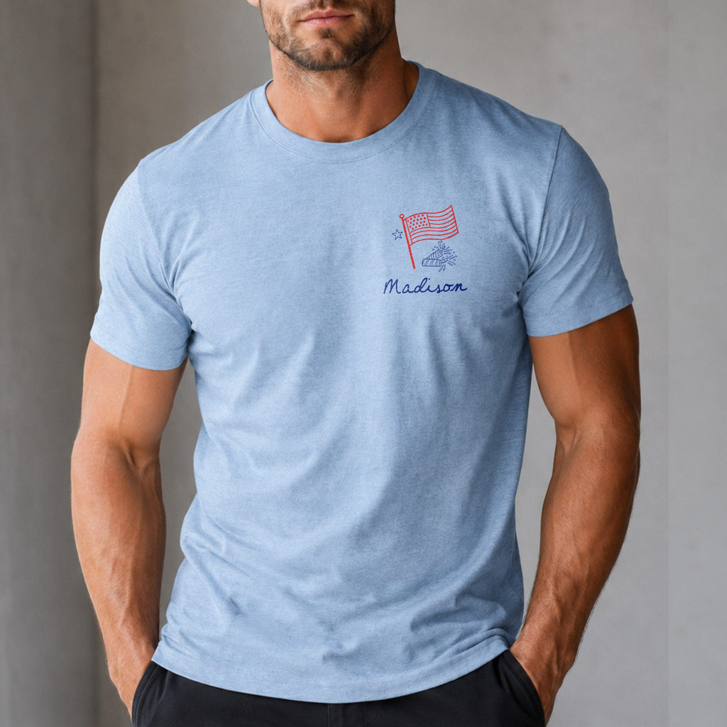 Personalized Custom T-Shirt Front and Back Independence Day Gift T-Shirt Font and Back GradoCreations