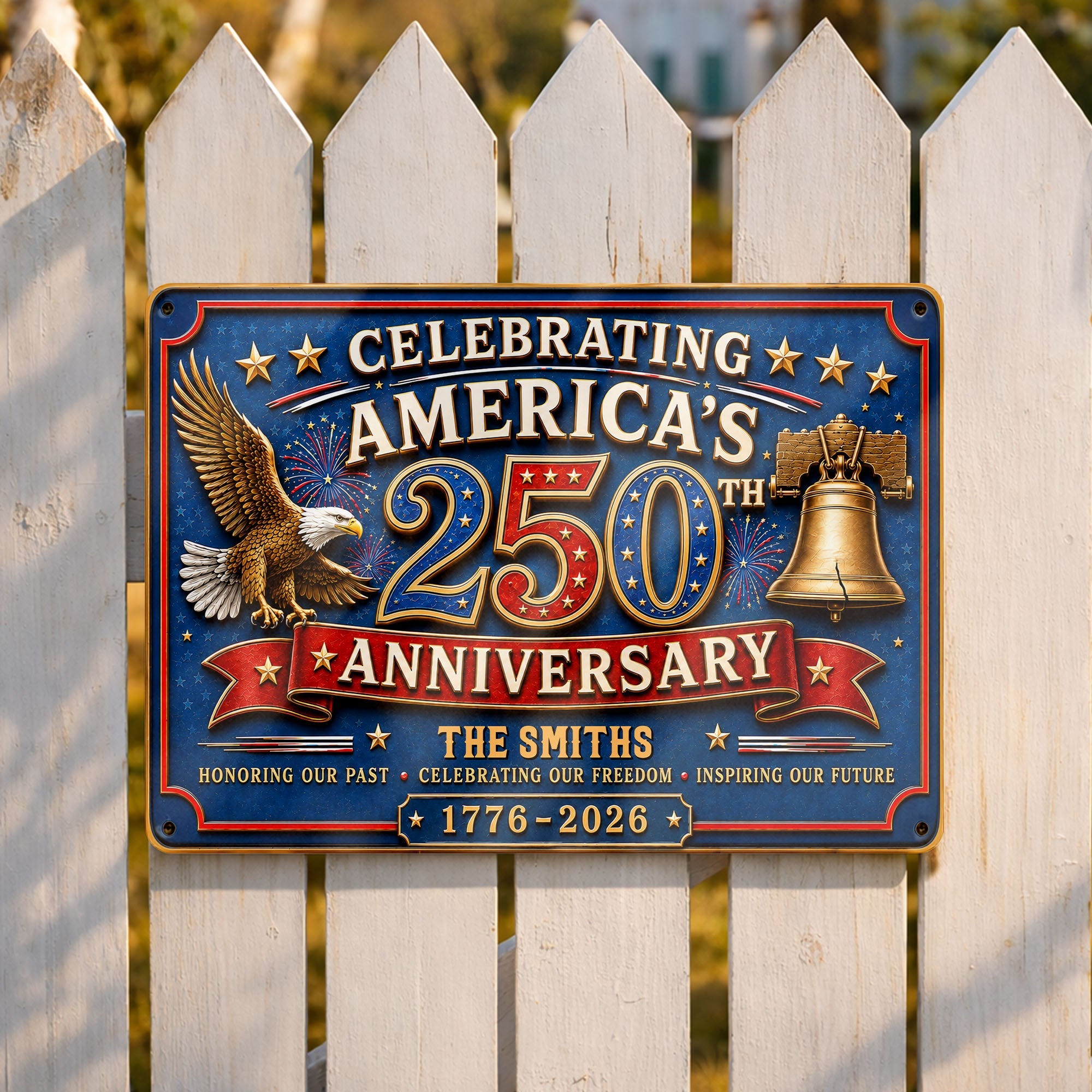 Personalized Metal Sign Celebrating America's 250th Anniversary Gift Metal Sign GradoCreations