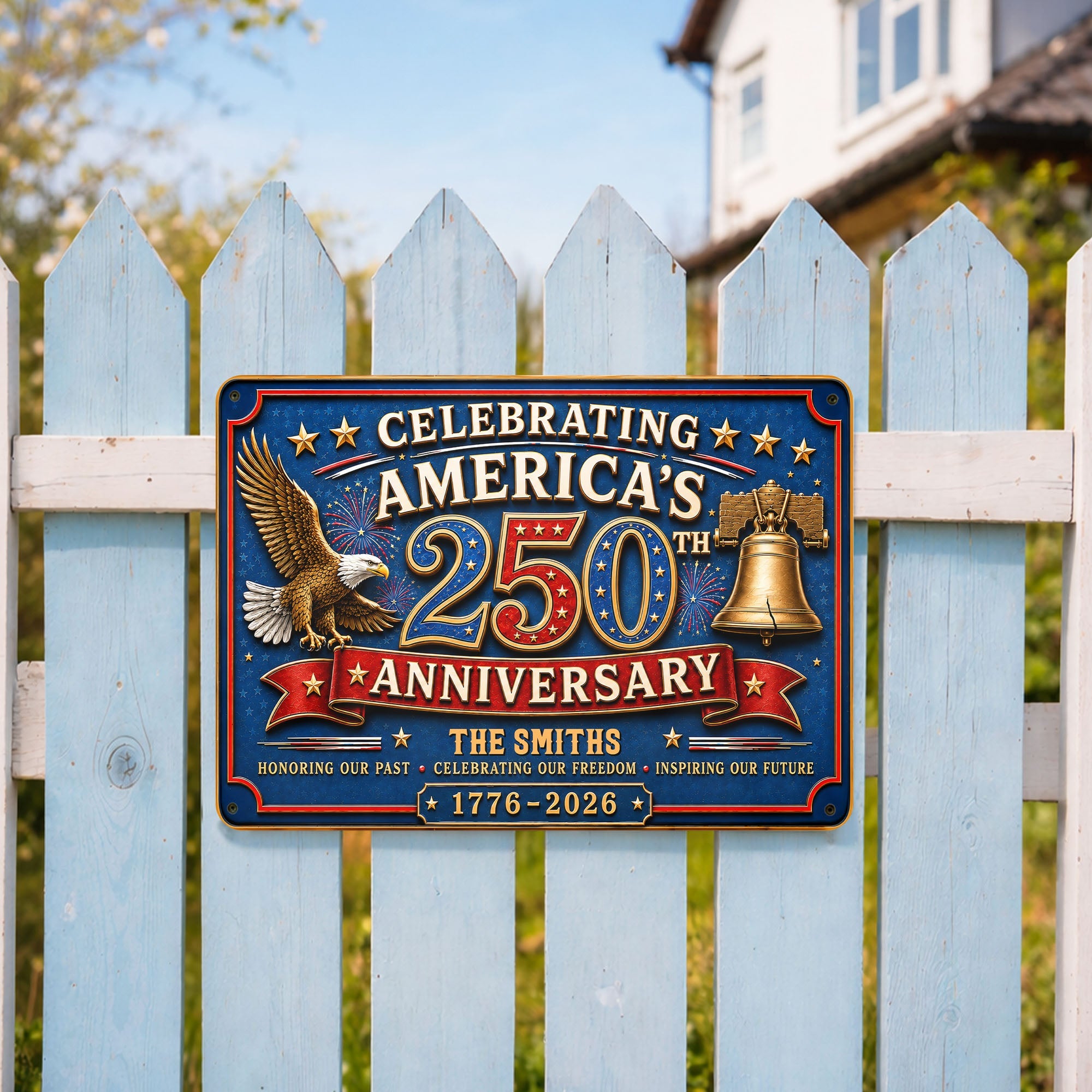 Personalized Metal Sign Celebrating America's 250th Anniversary Gift Metal Sign GradoCreations