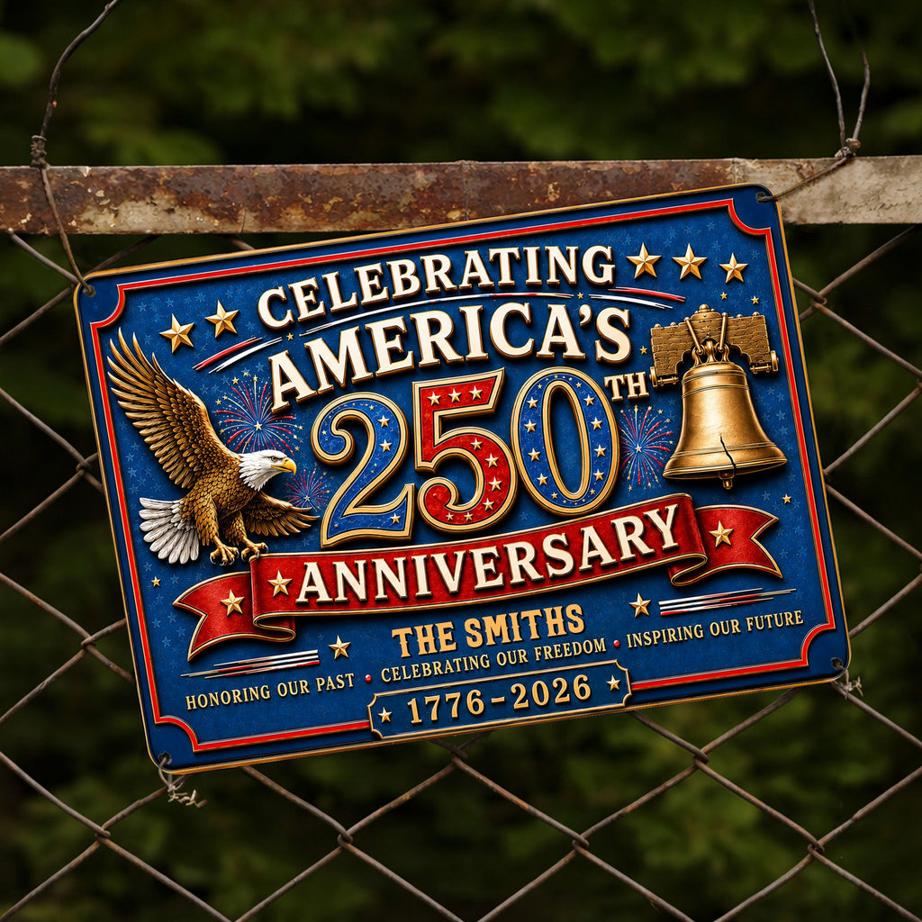 Personalized Metal Sign Celebrating America's 250th Anniversary Gift Metal Sign GradoCreations