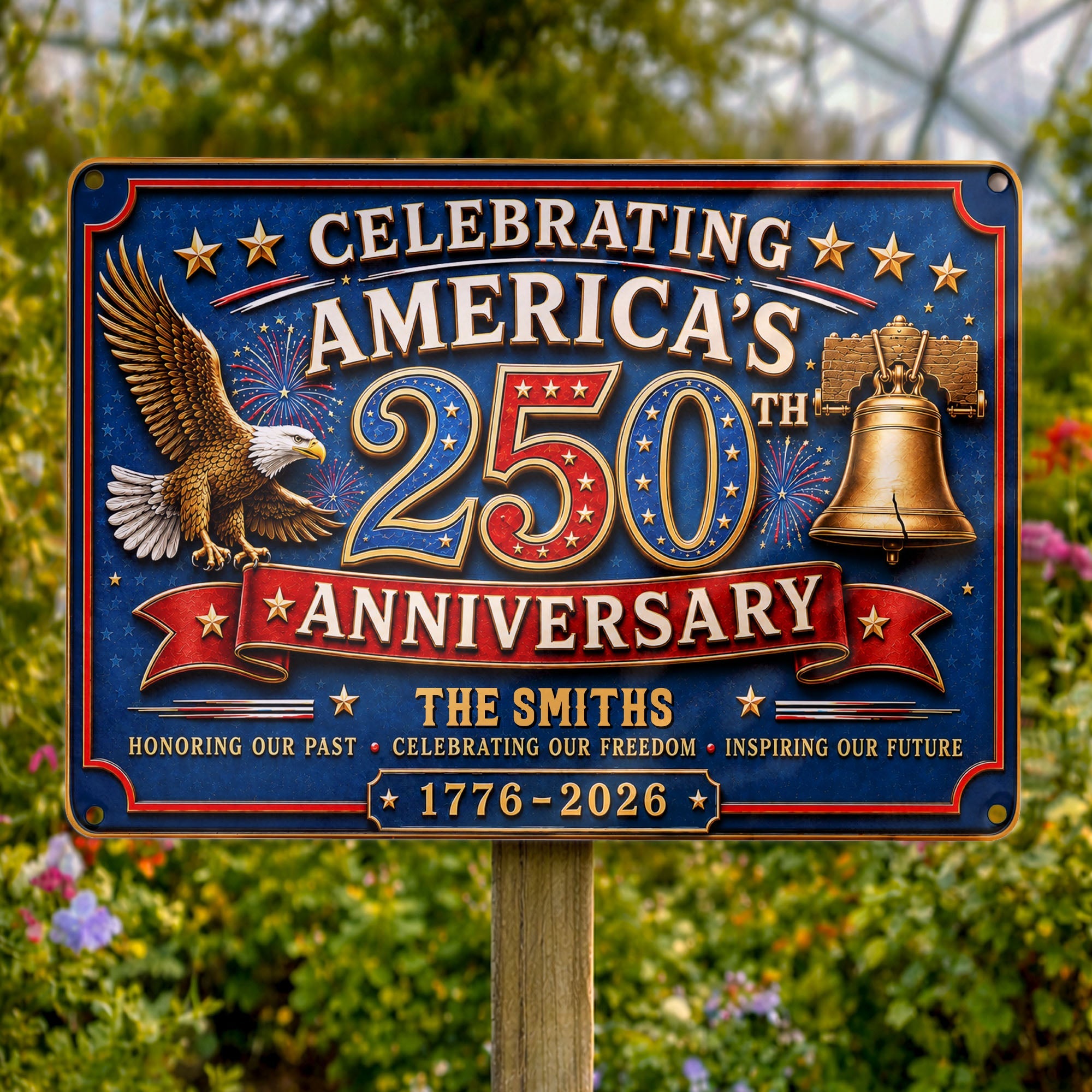 Personalized Metal Sign Celebrating America's 250th Anniversary Gift Metal Sign GradoCreations