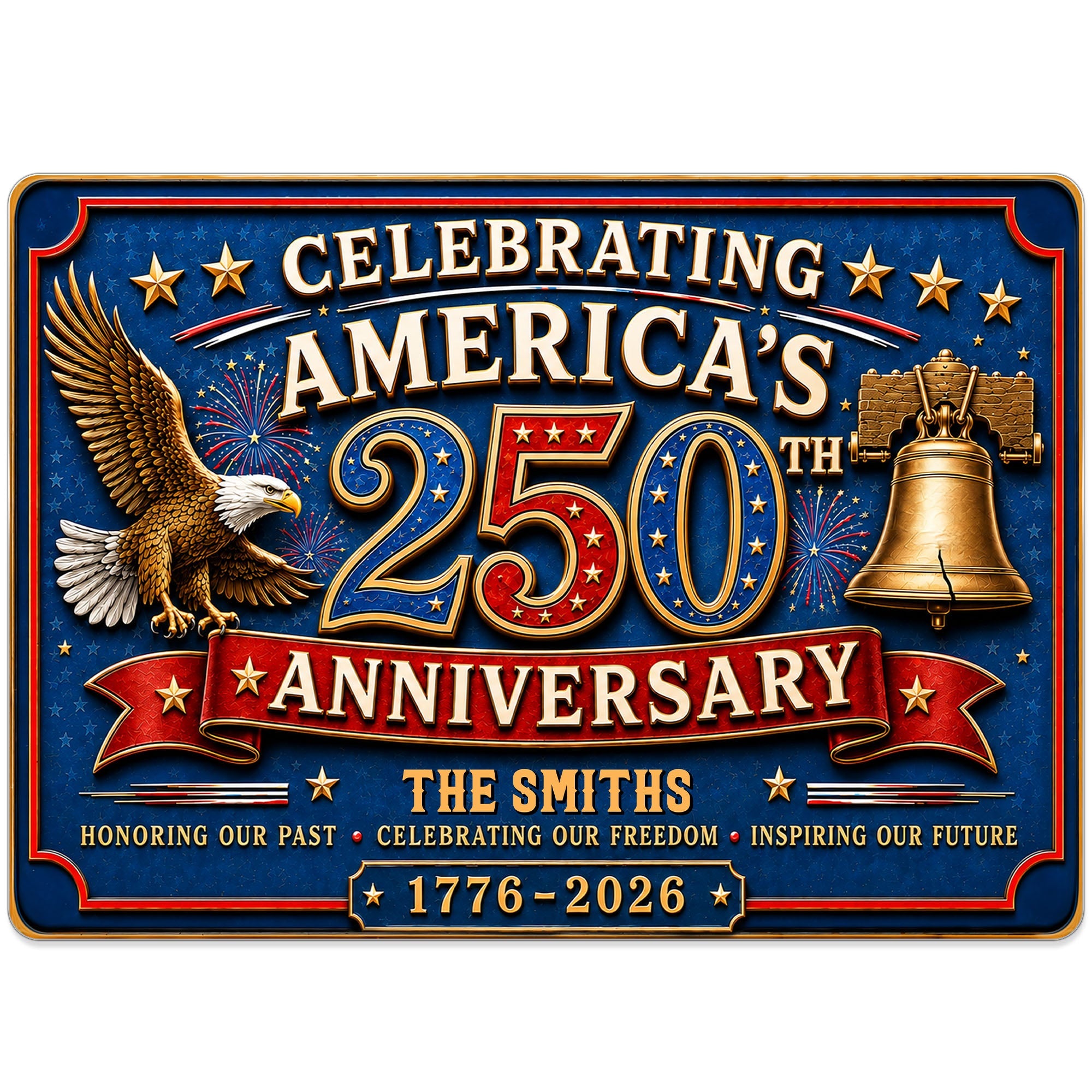 Personalized Metal Sign Celebrating America's 250th Anniversary Gift Metal Sign GradoCreations