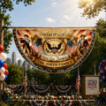 Personalized Non-Pleated Fan Flag Custom Family Name 4th of July Gift Non-Pleated Fan Flag GradoCreations