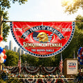 Personalized Non-Pleated Fan Flag Custom Family Name Eagle 250th Anniversary Non-Pleated Fan Flag GradoCreations