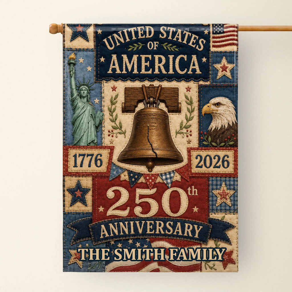 Personalized 250th Anniversary Garden Flag Custom Family Name USA Garden Flag GradoCreations