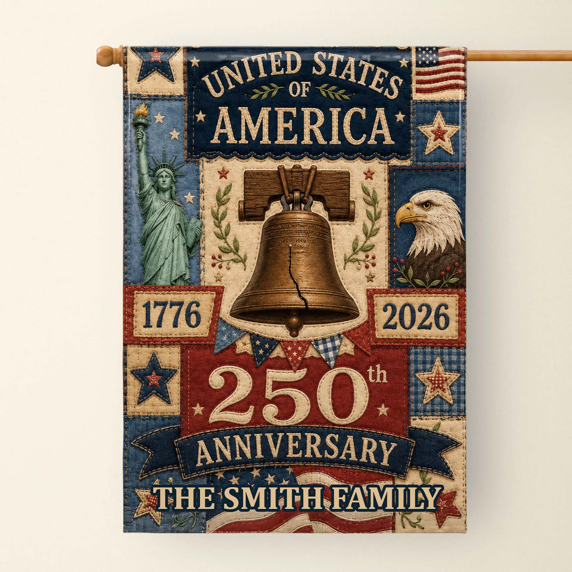 Personalized 250th Anniversary Garden Flag Custom Family Name USA Garden Flag GradoCreations