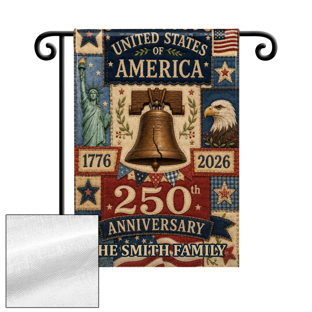 Personalized 250th Anniversary Garden Flag Custom Family Name USA Garden Flag GradoCreations