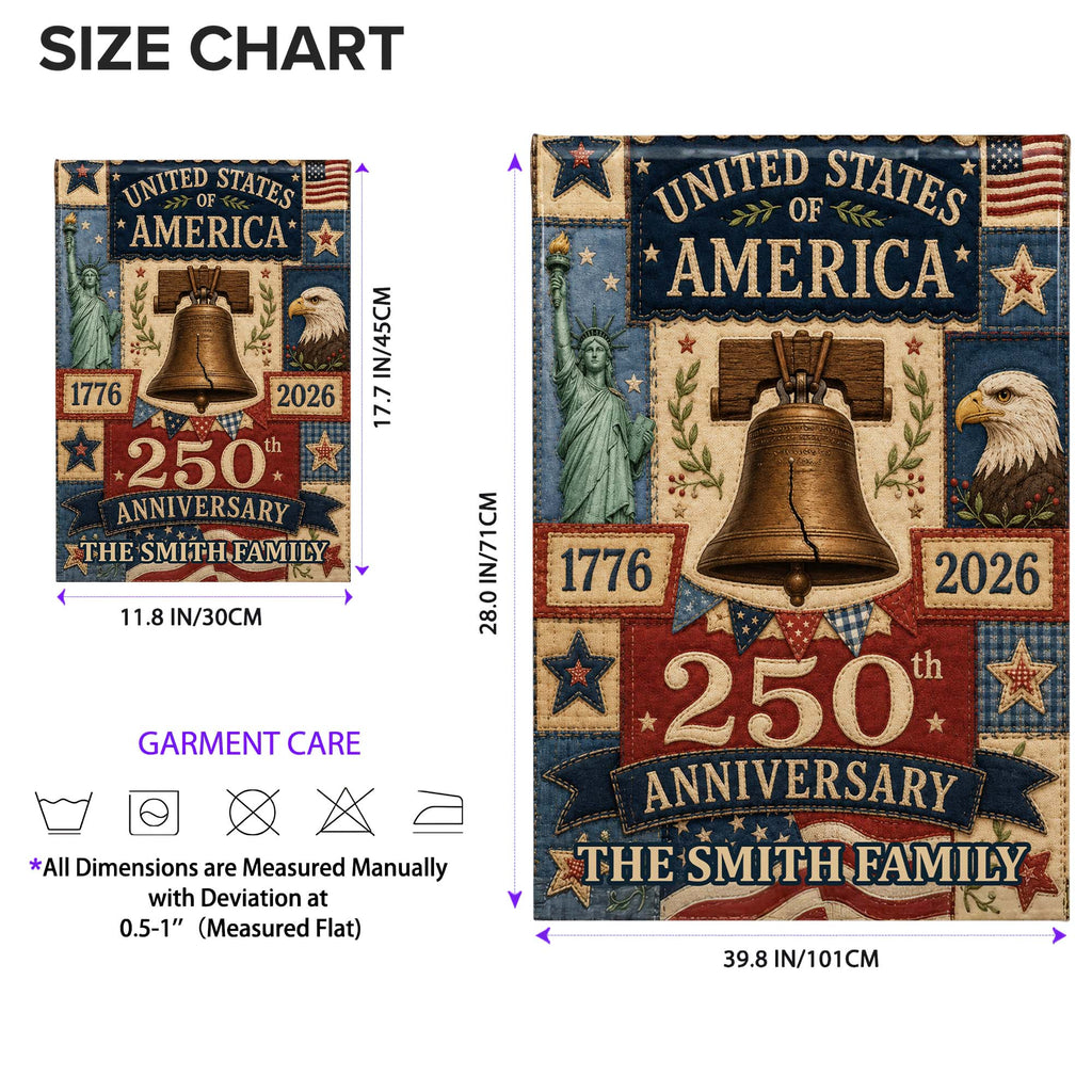 Personalized 250th Anniversary Garden Flag Custom Family Name USA Garden Flag GradoCreations
