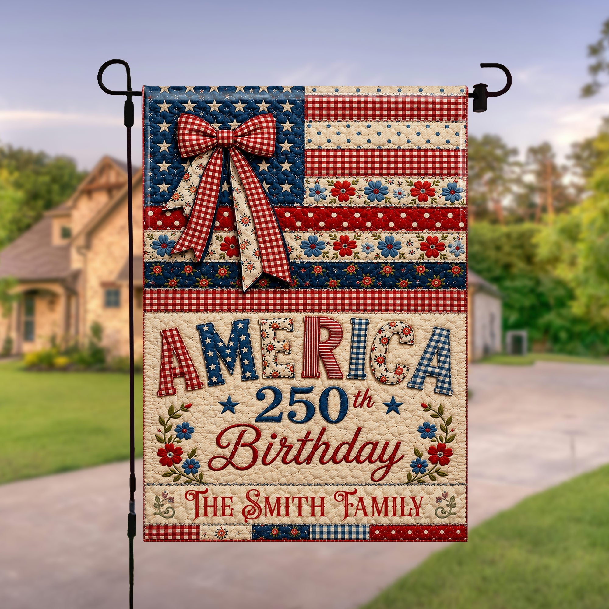 Personalized Double-Sided Garden Flag Custom Family Name 4th of July Gift Garden Flag GradoCreations