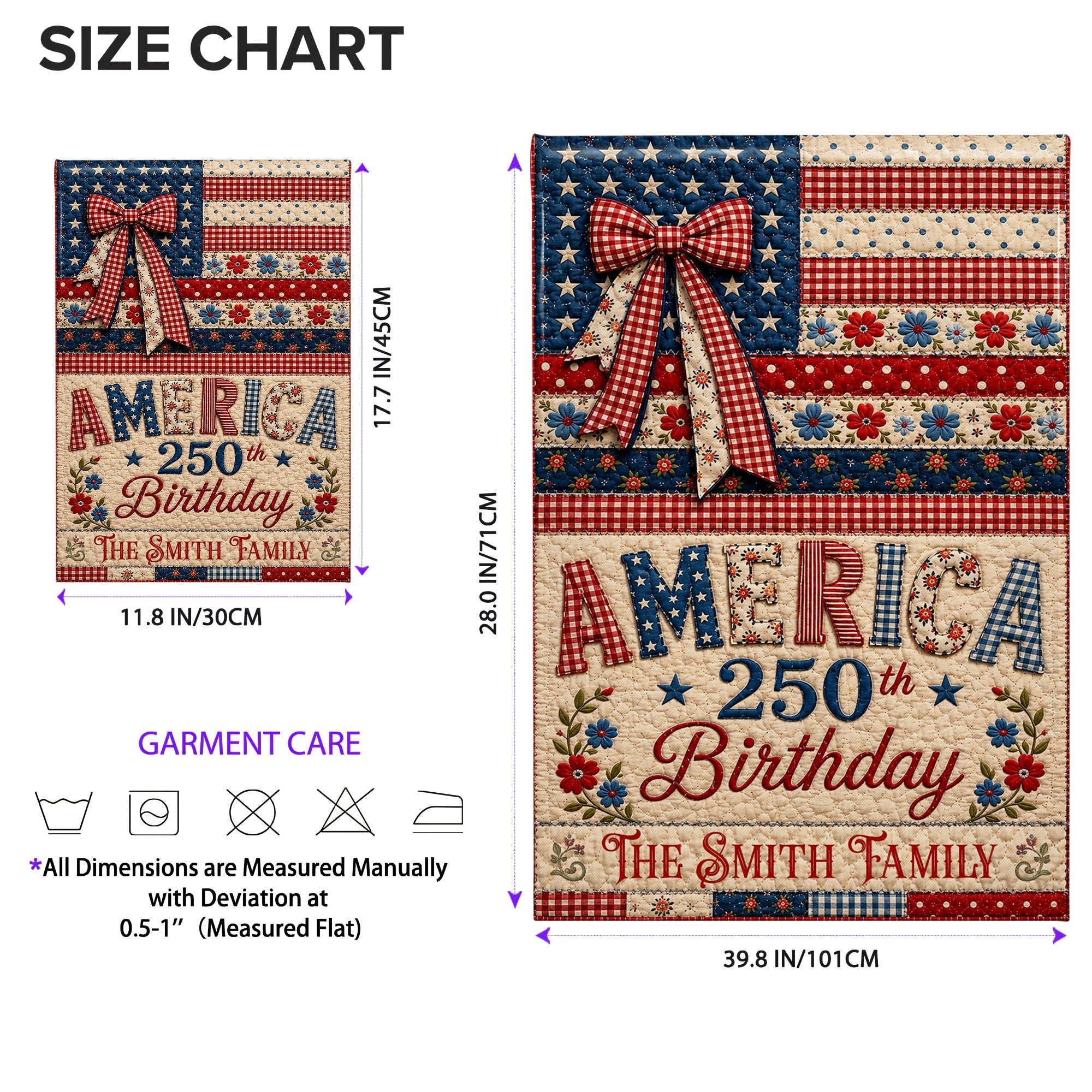 Personalized Double-Sided Garden Flag Custom Family Name 4th of July Gift Garden Flag GradoCreations
