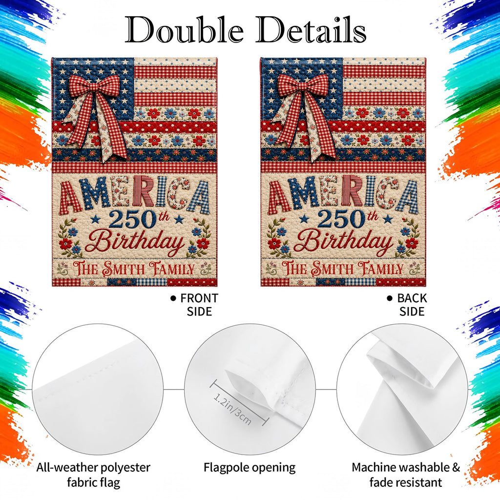 Personalized Double-Sided Garden Flag Custom Family Name 4th of July Gift Garden Flag GradoCreations