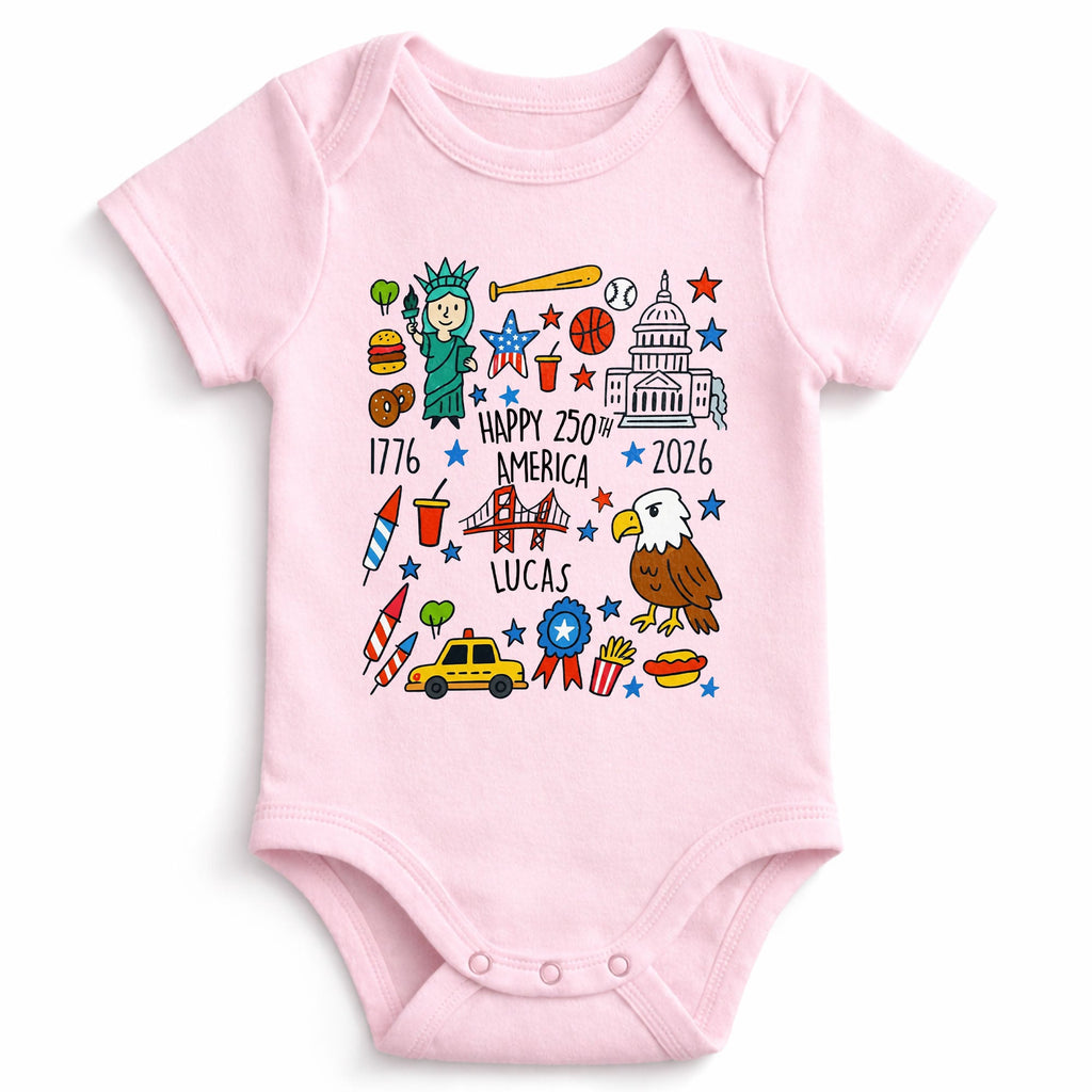 Personalized Baby Onesie Custom Name 4th of July Gift Baby Onesie GradoCreations