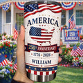 Personalized 20oz Stainless Steel Tumbler USA Map Flag Gift 20oz Tumbler GradoCreations