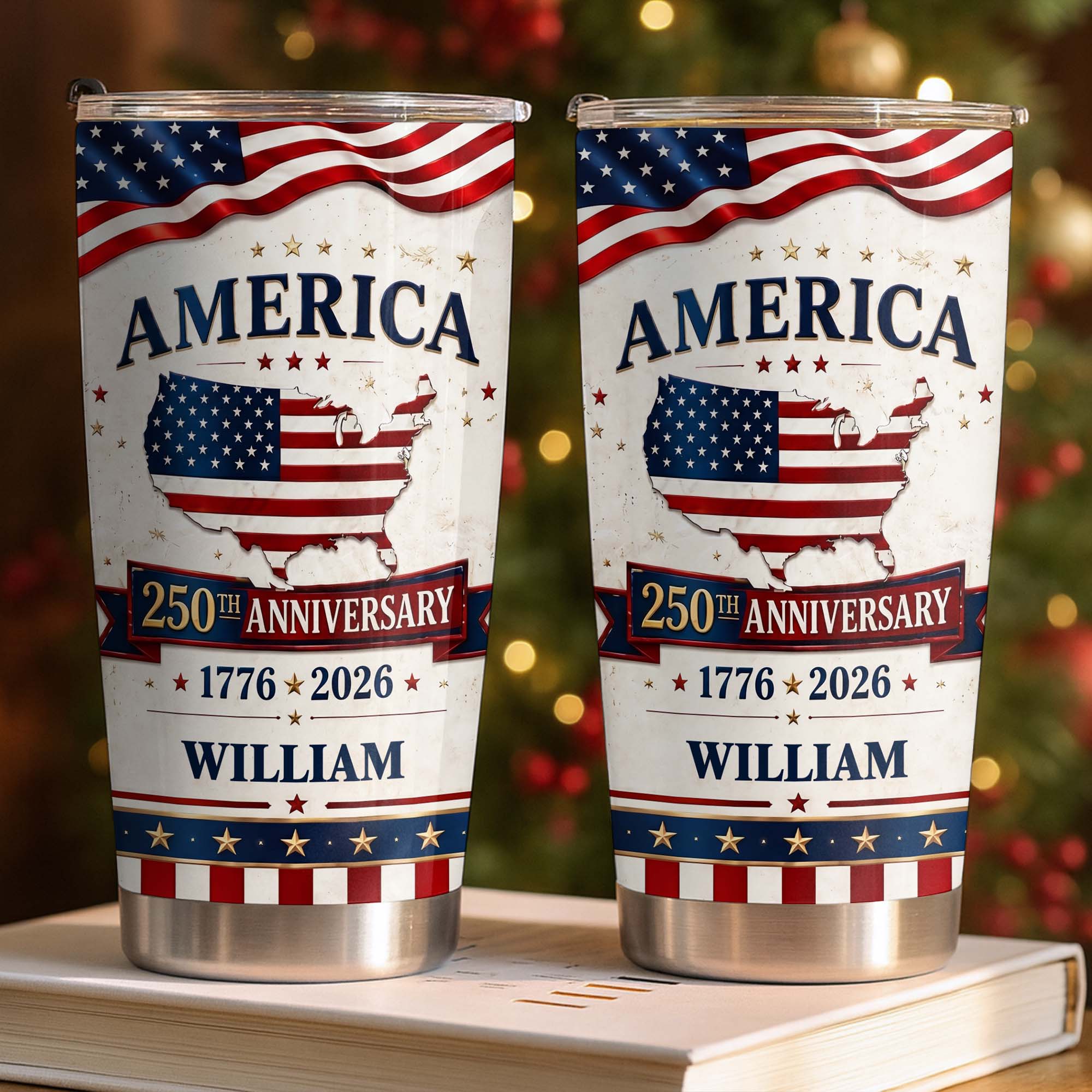 Personalized 20oz Stainless Steel Tumbler USA Map Flag Gift 20oz Tumbler GradoCreations