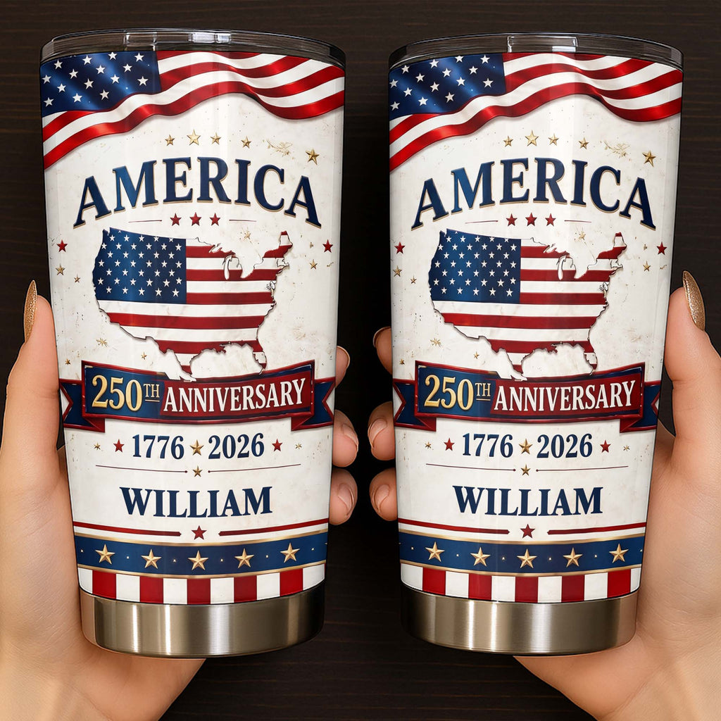 Personalized 20oz Stainless Steel Tumbler USA Map Flag Gift 20oz Tumbler GradoCreations