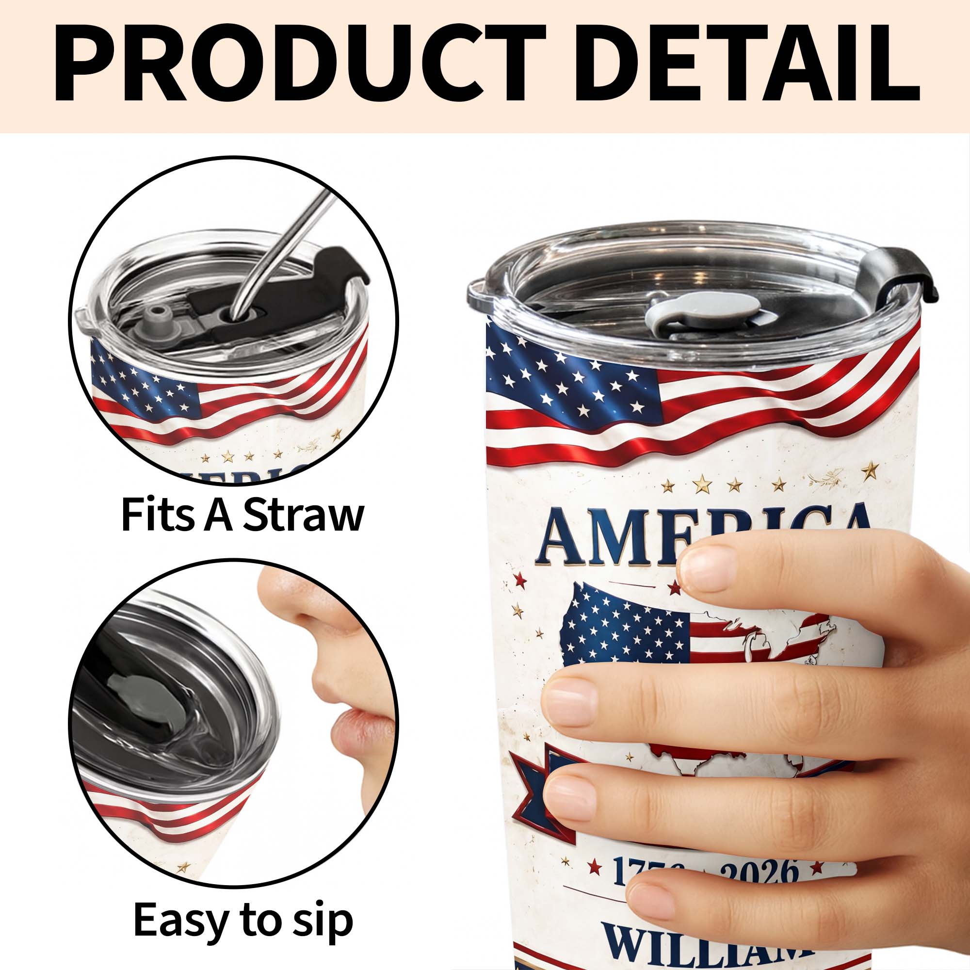 Personalized 20oz Stainless Steel Tumbler USA Map Flag Gift 20oz Tumbler GradoCreations
