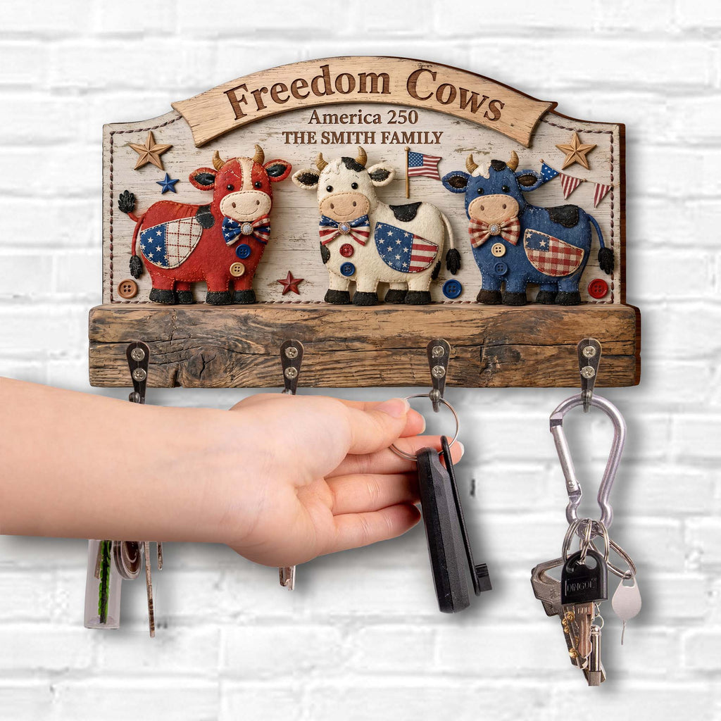 Personalized Farmhouse Key Holder Custom Family Name Gift Key Holder GradoCreations
