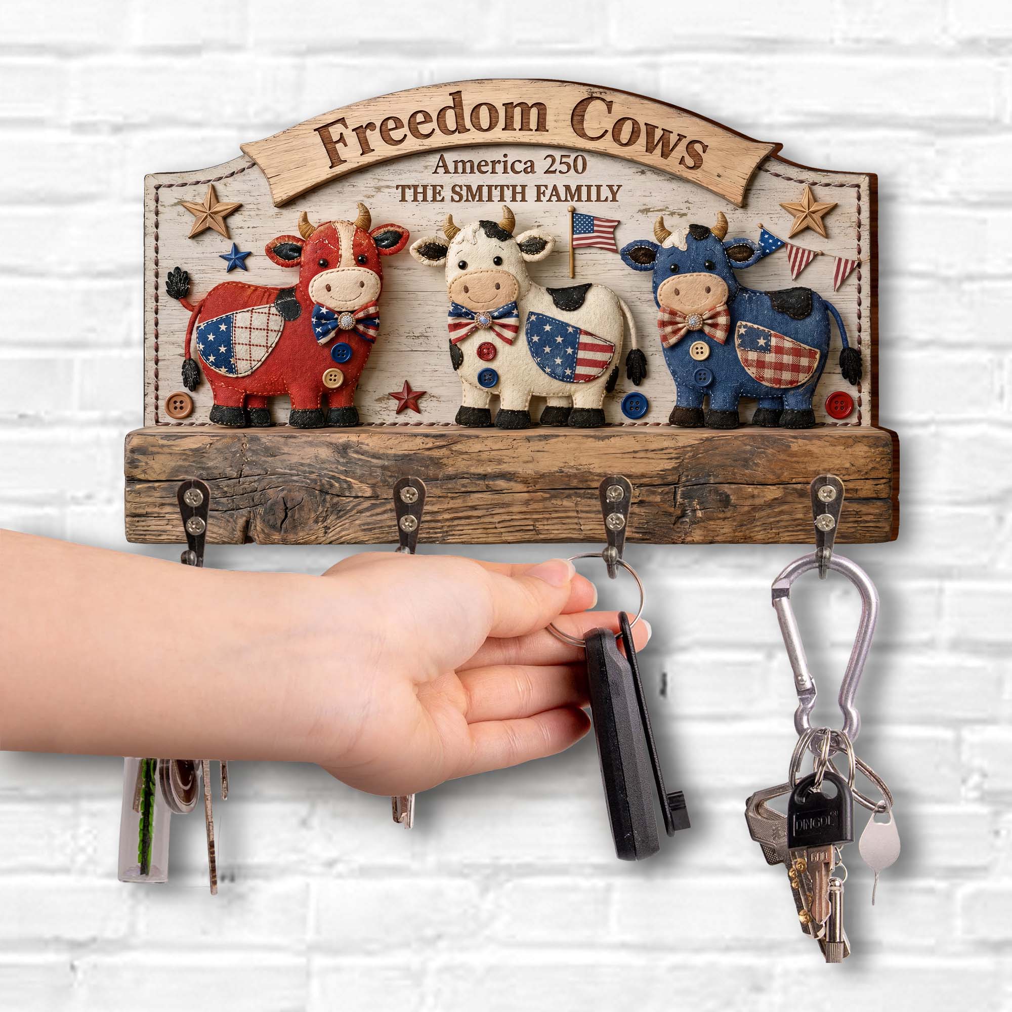 Personalized Farmhouse Key Holder Custom Family Name Gift Key Holder GradoCreations