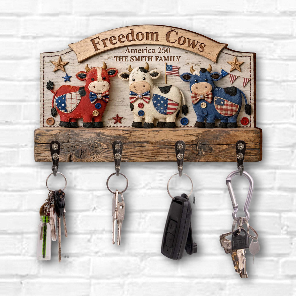 Personalized Farmhouse Key Holder Custom Family Name Gift Key Holder GradoCreations