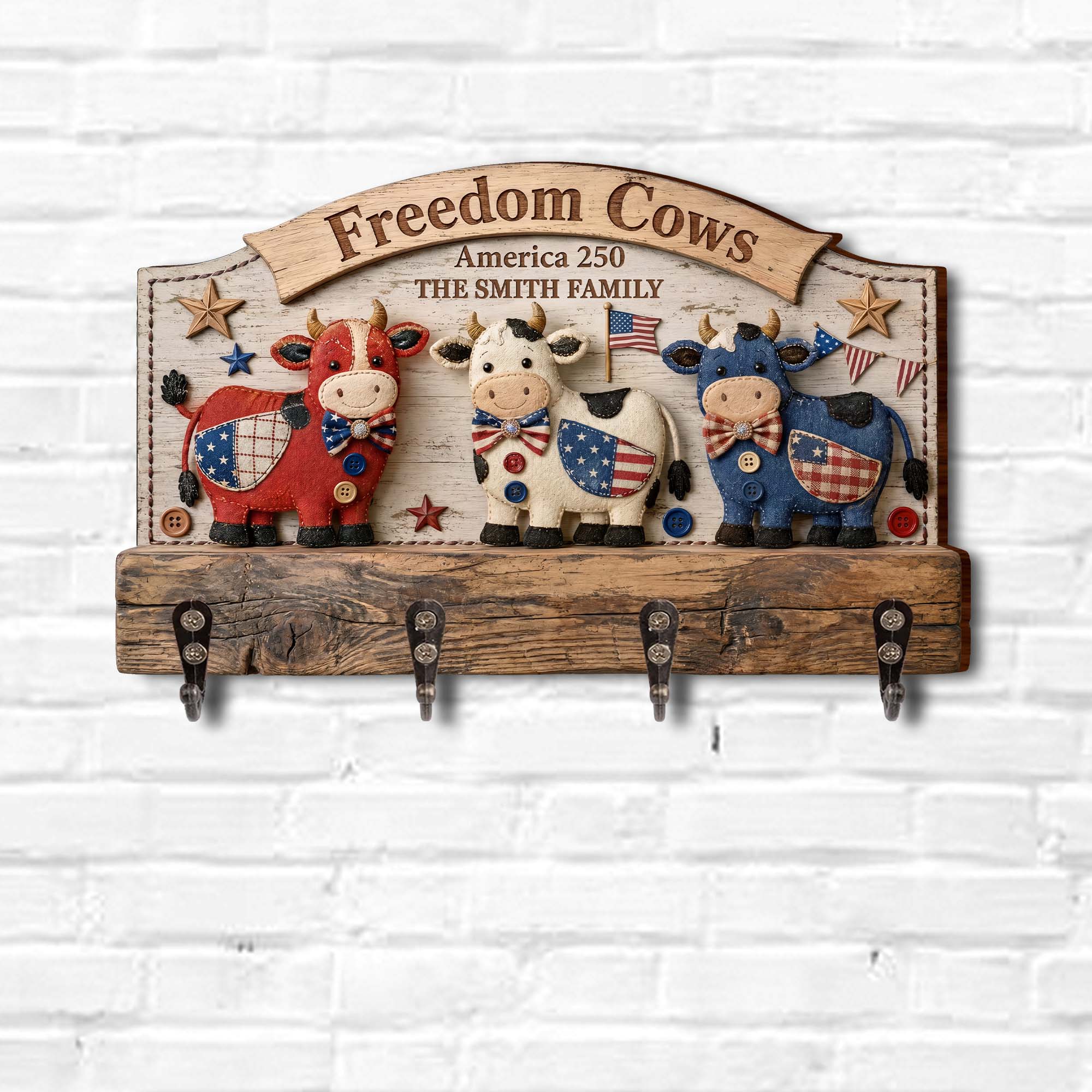 Personalized Farmhouse Key Holder Custom Family Name Gift Key Holder GradoCreations