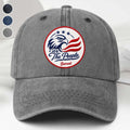 Personalized Washed Denim Cap Custom Name American Eagle Gift Washed Denim Cap GradoCreations