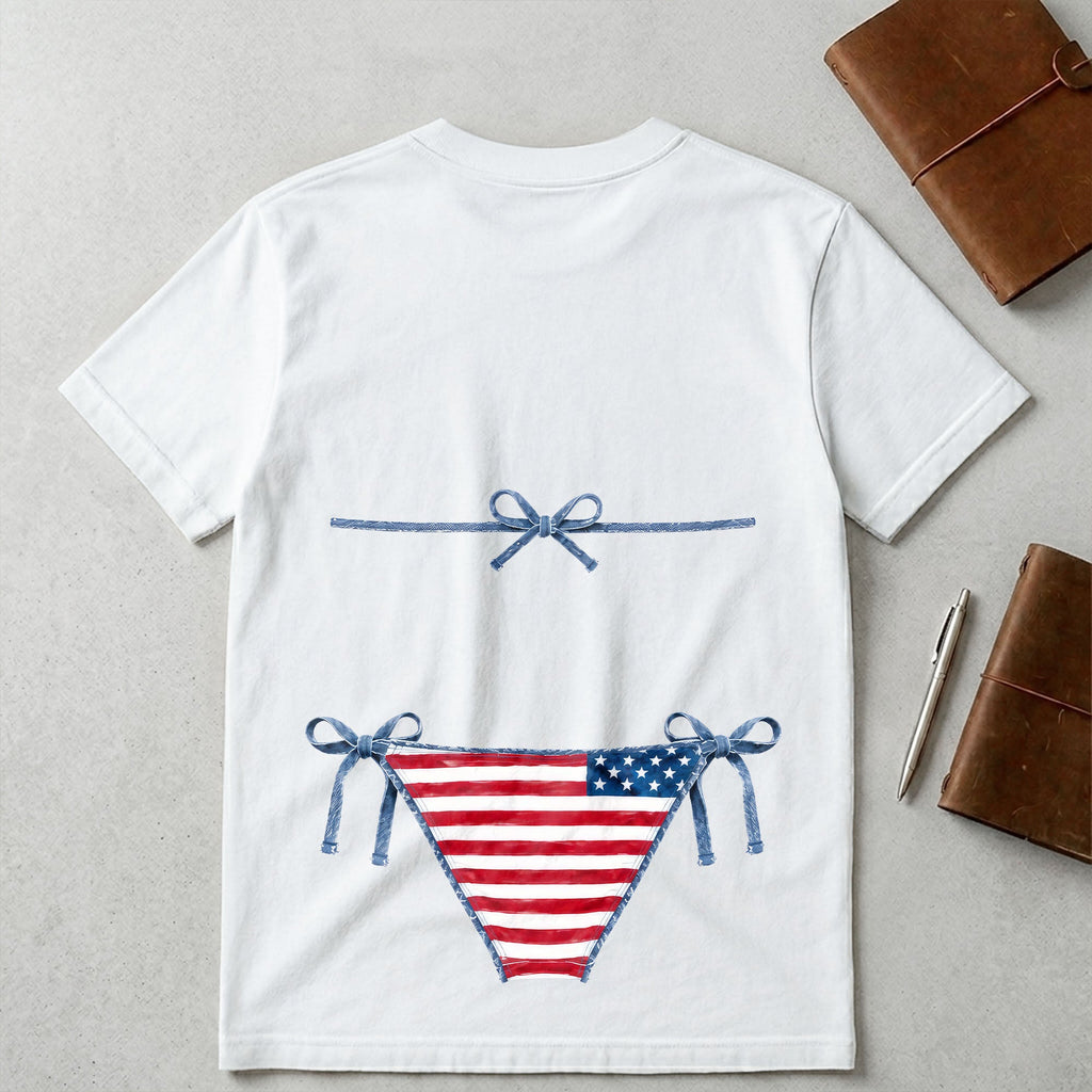 Personalized American Flag T-Shirt Custom Design Gift T-Shirt Font and Back GradoCreations