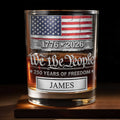 Personalized American Flag Whiskey Glass Custom Name Gift for Dad Whiskey Glass GradoCreations