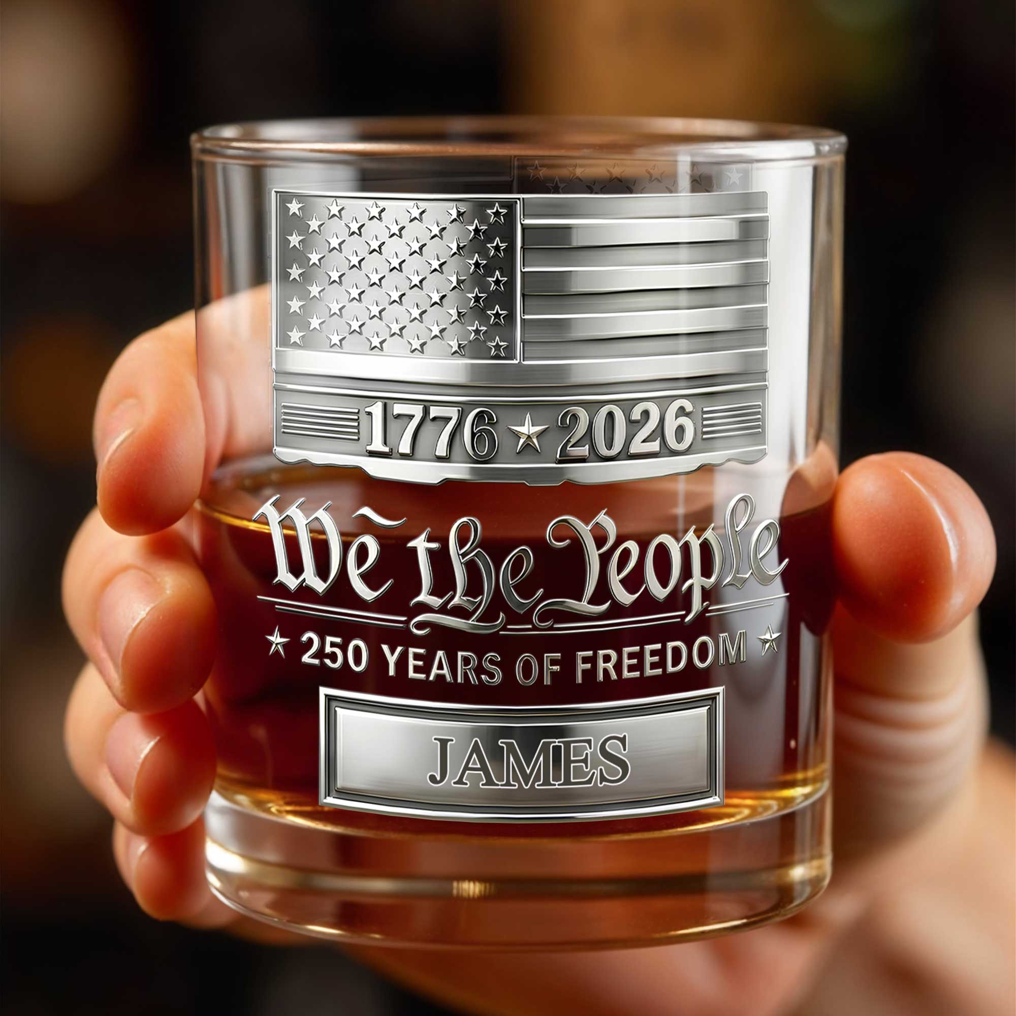Personalized Custom Whiskey Glass American Flag Gift for Dad Whiskey Glass GradoCreations
