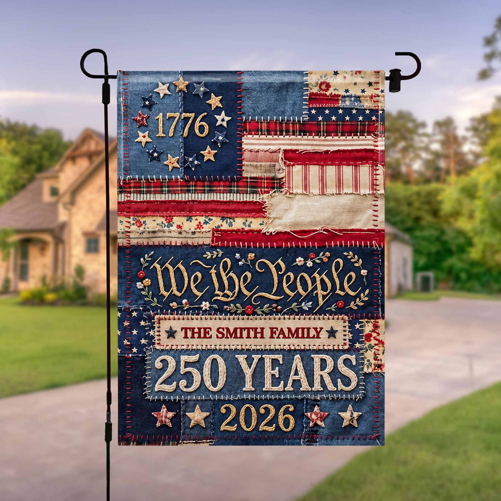 Personalized Double-Sided Garden Flag Custom Family Name 4th of July Gift Garden Flag GradoCreations