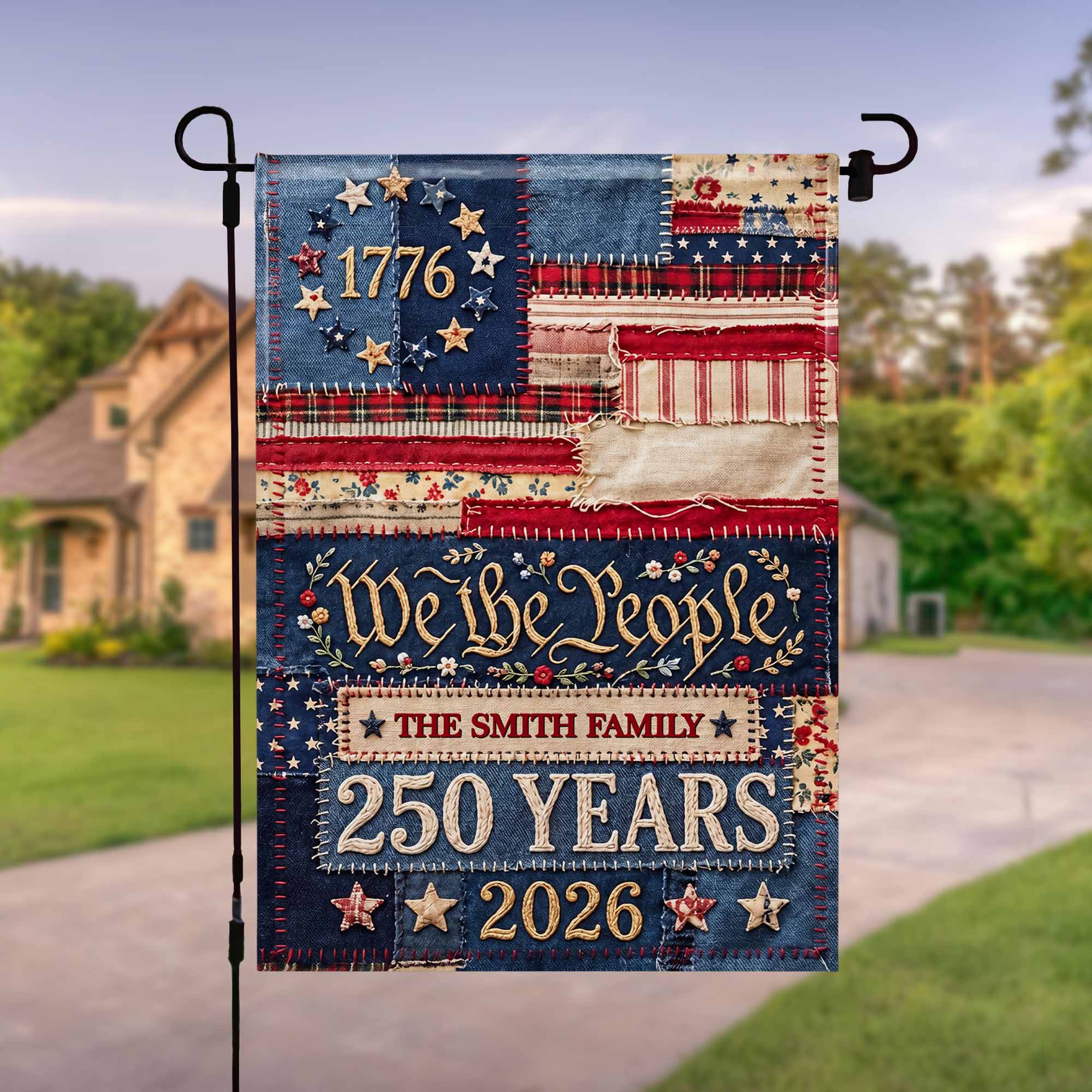 Personalized Double-Sided Garden Flag Custom Family Name 4th of July Gift Garden Flag GradoCreations