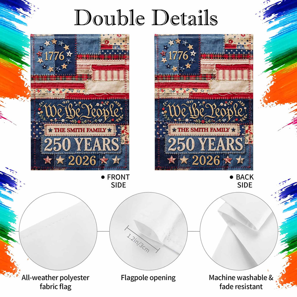 Personalized Double-Sided Garden Flag Custom Family Name 4th of July Gift Garden Flag GradoCreations