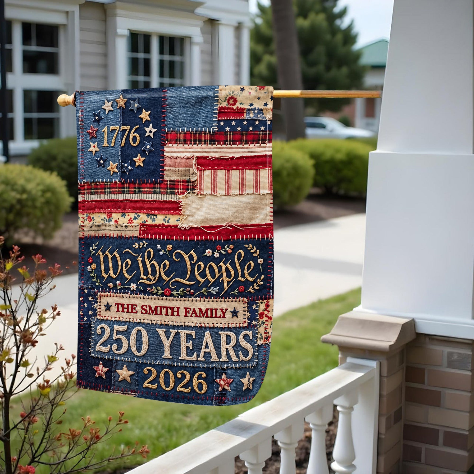 Personalized Double-Sided Garden Flag Custom Family Name 4th of July Gift Garden Flag GradoCreations