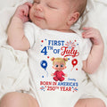 Personalized Baby Onesie Custom Name Independence Day Gift Baby Onesie GradoCreations