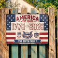 Personalized Metal Sign Custom Family Name USA Eagle Gift Metal Sign GradoCreations