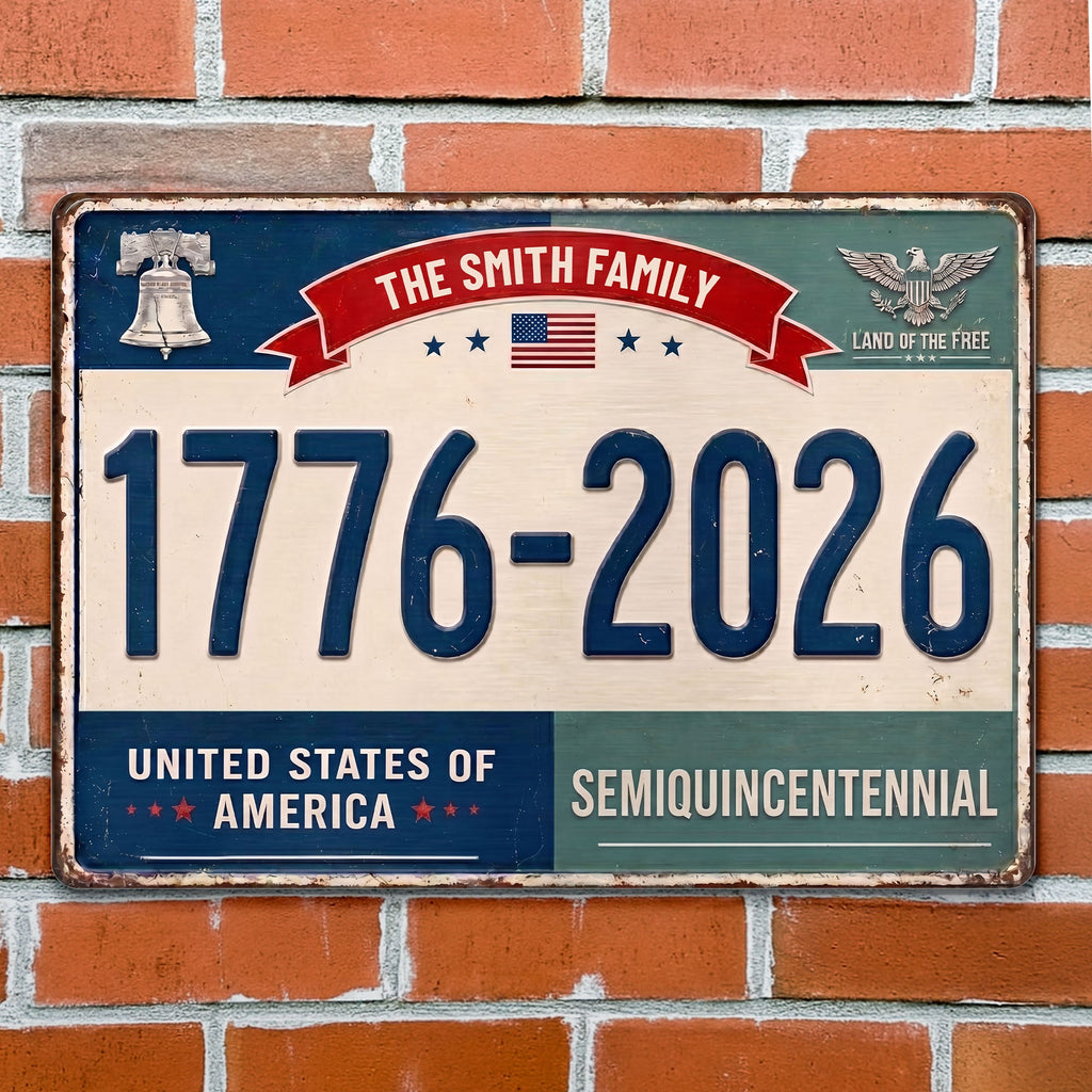 Personalized Metal Sign Custom Family Name USA Eagle Decor Metal Sign GradoCreations