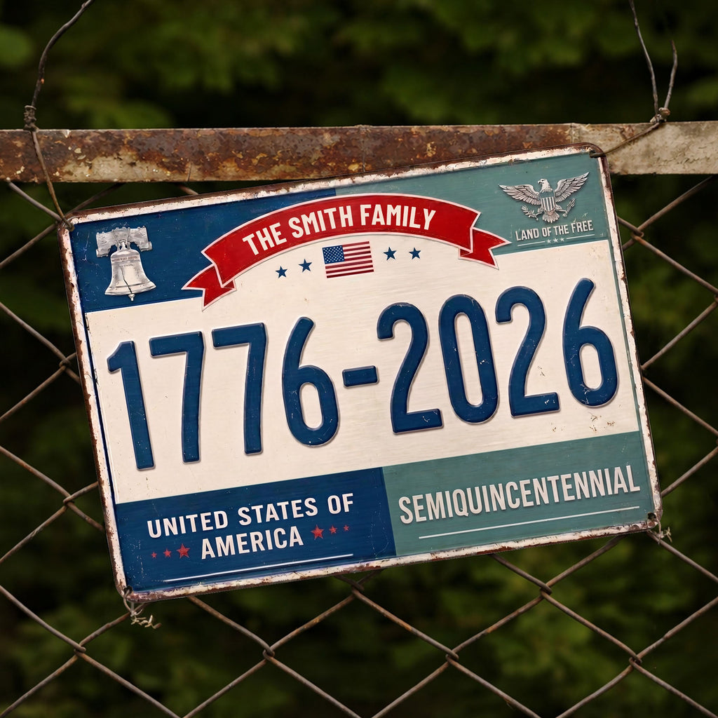 Personalized Metal Sign Custom Family Name USA Eagle Decor Metal Sign GradoCreations
