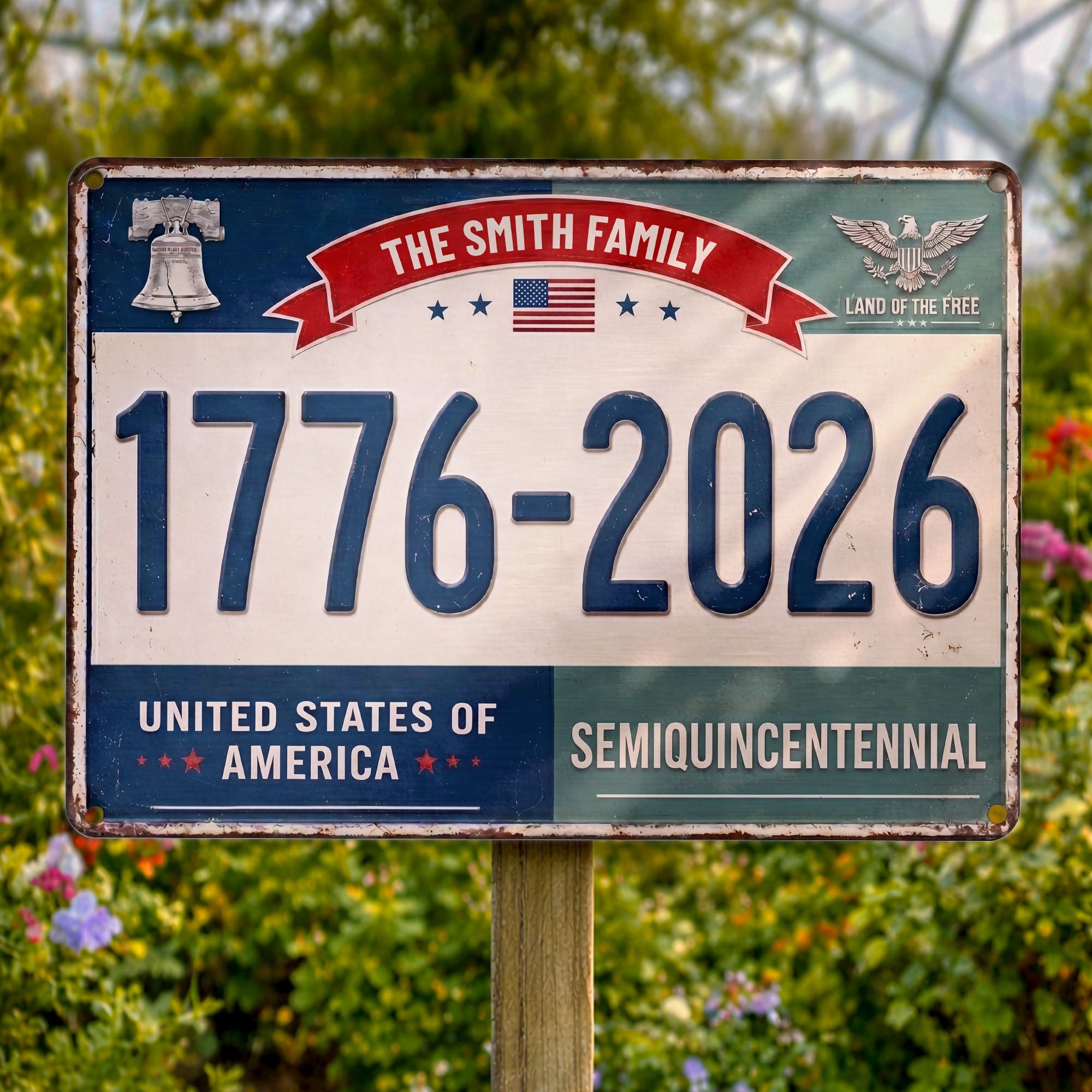 Personalized Metal Sign Custom Family Name USA Eagle Decor Metal Sign GradoCreations